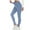 Blue, variant on High Waisted Leggings for Women - Tummy Control Butt Lifting Pants Stripes Workout Soft Yoga Pants for Running Wine L