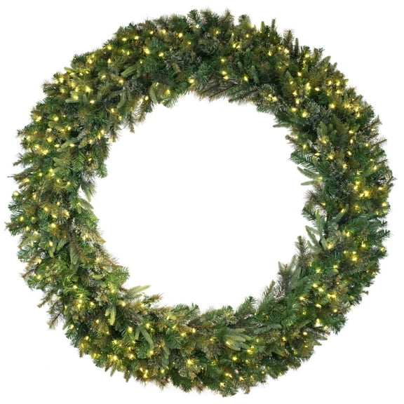 Vickerman 72" Cashmere Artificial Christmas Wreath, Warm White Dura-lit LED Lights