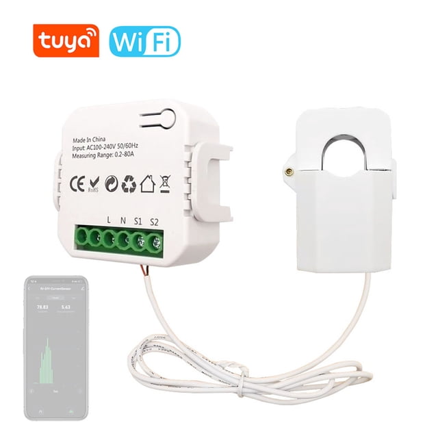 Mistaha Smart Energy Monitor with Real-time Voltage, Current, and Power Monitoring - 80A Max Current, Energy Statistics, Automation Settings, Voice Control - Compatible with Alexa and Google Home -