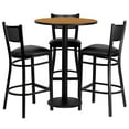 thumbnail image 1 of Flash Furniture MD-0016-GG 30" Square Bar Height Table w/ (3) Bar Stool Set - Natural Laminate Top, Steel Base- Set, 1 of 1
