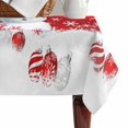 thumbnail image 4 of Red Snowman Christmas Table Cloth Waterproof Tablecloths, Xmas Balls Snowflake Tablecloth Dining Table Cover for Kitchen Party Tabletop Outdoor, Rectangle Tablecloth 60x102 Inch, 4 of 9