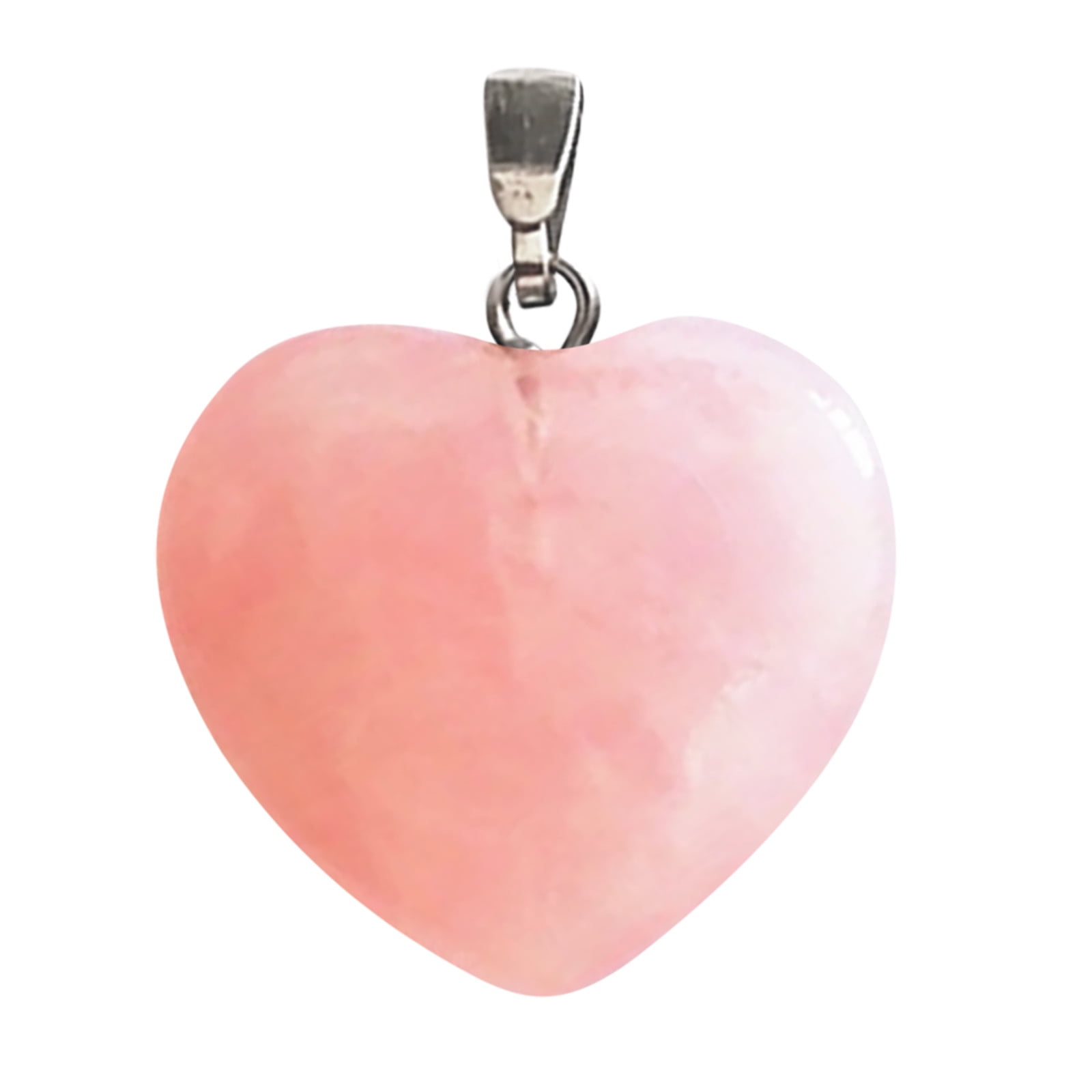Pendant small heart in natural stone of pink quartz