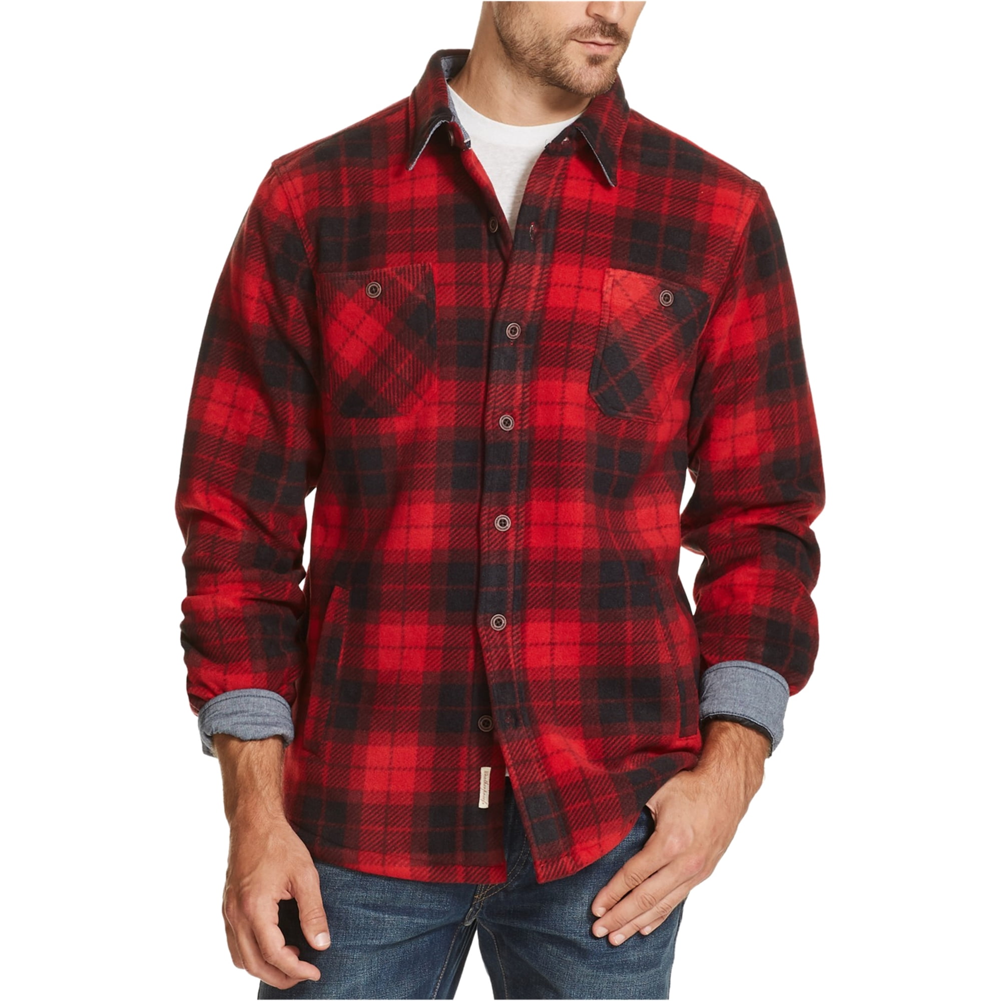 Weatherproof Mens Fleece Lined Shirt Jacket, Red, XXX-Large - Walmart.com