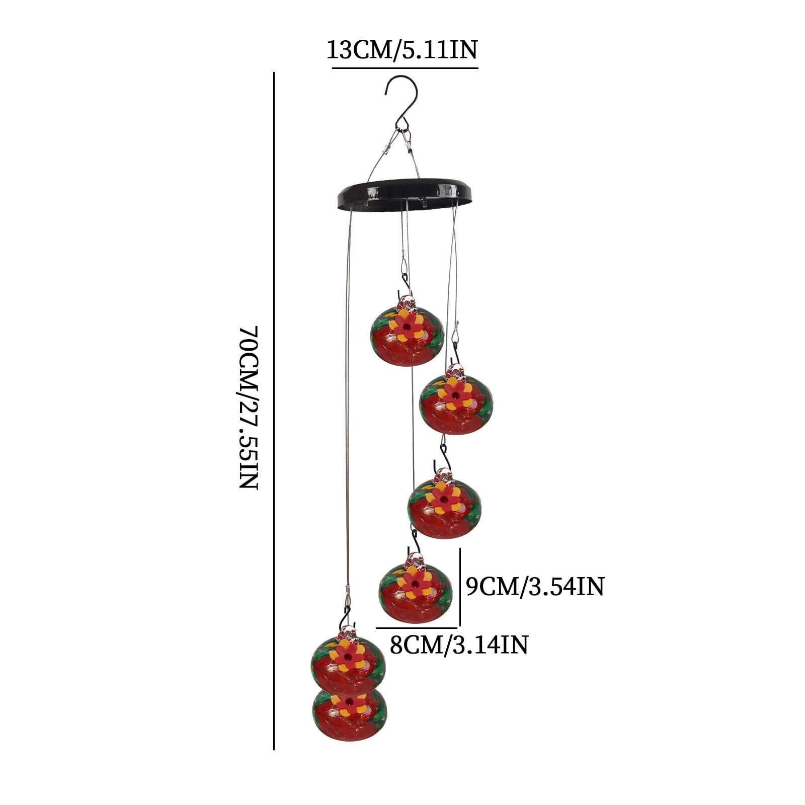maxiaoxia 2024 New Wind Chimes Hummingbird Feeders For Garden Yard Patio Decoration Hummingbird Feeders for Outdoors Hanging