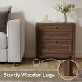 thumbnail image 5 of Joyyskill Nightstands Set of 2 with Large Storage, Wooden End Tables with 2 Drawers, Bedside Table, Brown, 5 of 7