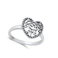 thumbnail image 4 of Ornate Victorian Vintage Heart Ring .925 Sterling Silver Band Jewelry Female Male Unisex Size 9, 4 of 4