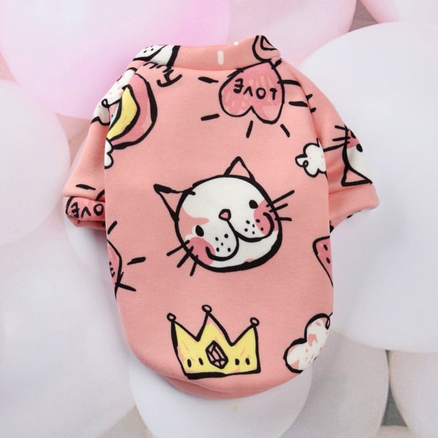 Chien d'Animal Costume Mignon Animal Imprimé Manteau Coton Doux Pull-Over Veste Sweatshirt
