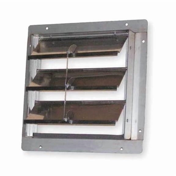 18 in 21"H-W 5 1/4"L SS Backdraft Dampr, 18-1/2 in x 18-1/2 in, Stainless Steel