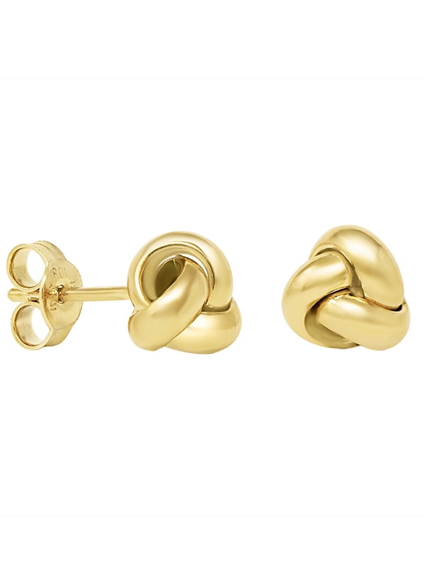 14k Triple Tube Loveknot Stud Earrings Jewelry Gifts for Women in Rose Gold White Gold Yellow Gold
