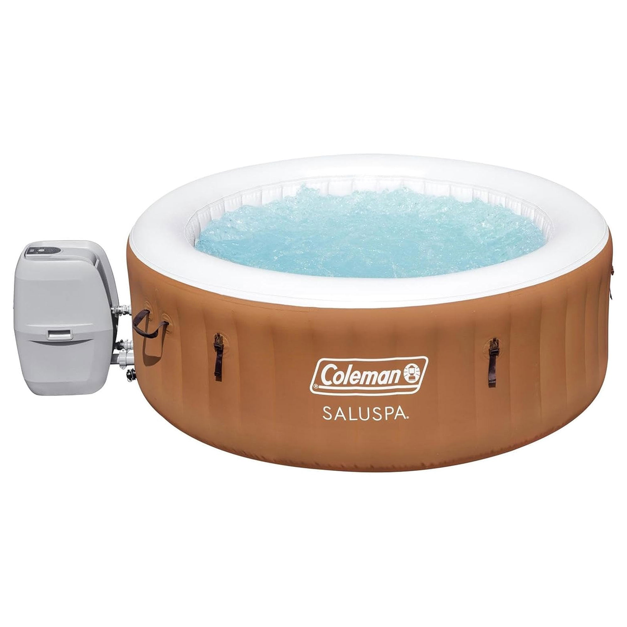 Bestway Coleman Miami AirJet Inflatable Hot Tub for 4 with 120 Jets & 2 Spa Seats, Orange