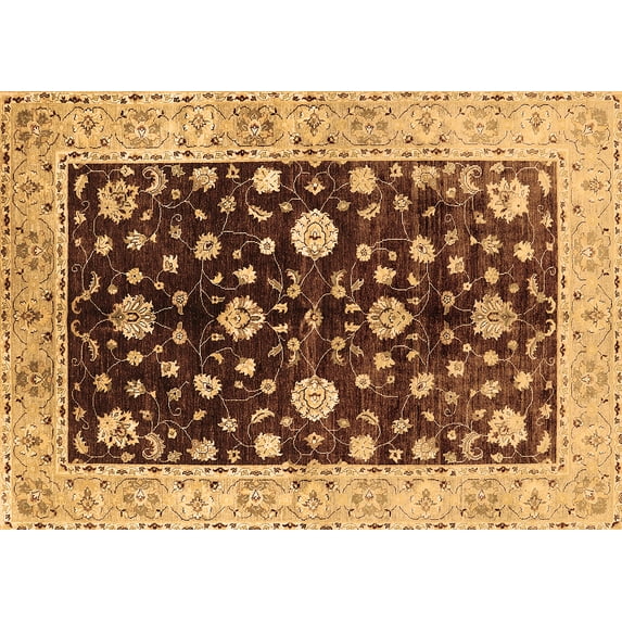 Ahgly Company Indoor Rectangle Oriental Brown Traditional Area Rugs, 6' x 9'