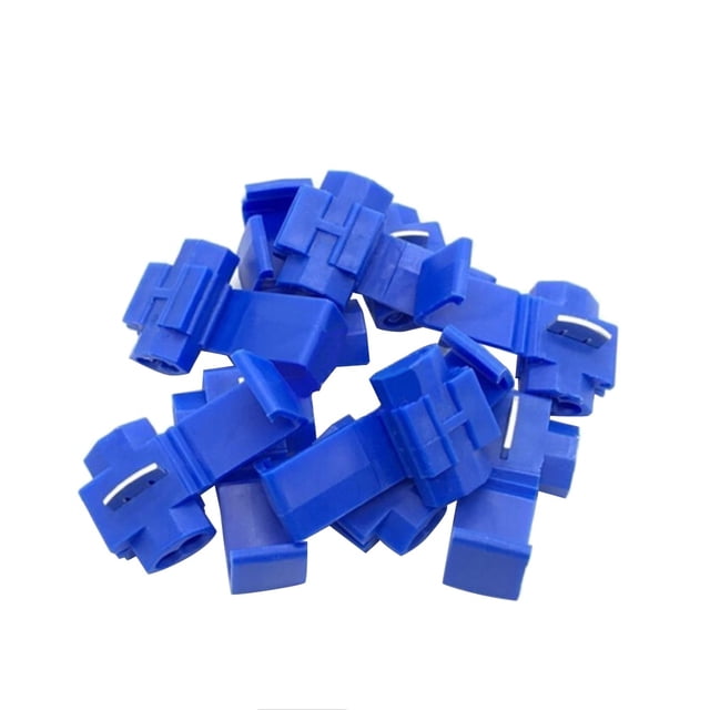EeaseMX 50 conectores de empalme rápido sin soldadura, terminales de cable con bloqueo de empalme rápido y crimpado (azul)