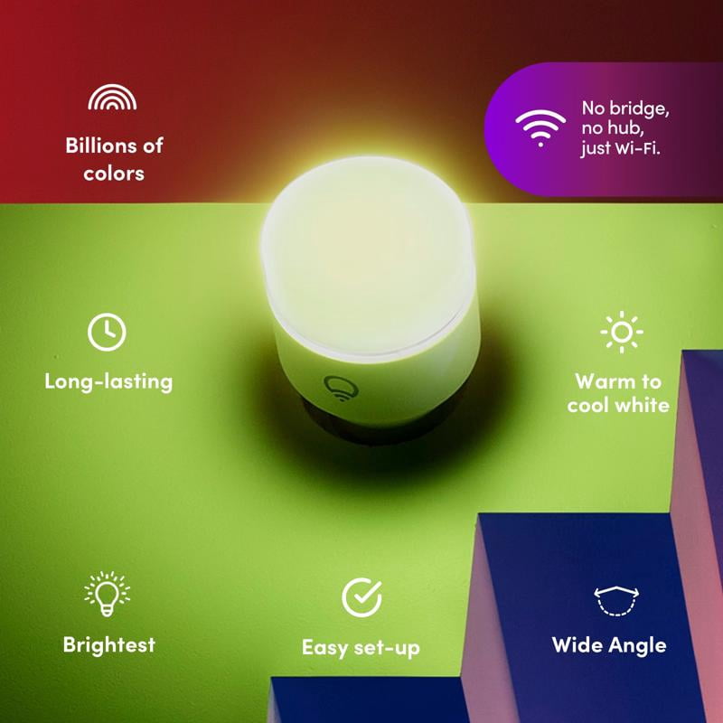 LIFX Smart Home A19 E26 (Medium) Smart-Enabled LED Bulb Color Changing 75 Watt Equivalence 1 pk
