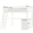 thumbnail image 4 of Euroco Solid Wood Queen Size Loft Bed with Built-in Desk & Shelves, USB Charging Station – Space-Saving Study Bed for Adults & Teens, 4 of 13