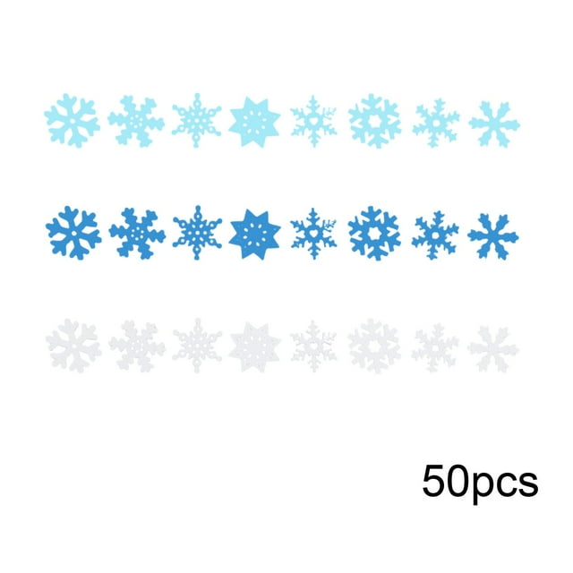 EGNMCR 50 White Snowflake Christmas Tree Decoration Glitter Plastic Snowflake Christmas Decoration Various Patterns Suitable For Tree Wreath Indoor And Outdoor Wint snowflake chip