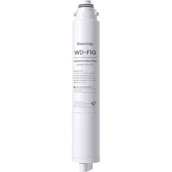 Waterdrop WD-F1G Filter, Replacement for WD-X10-Basic & WD-X12-Basic & WD-X8-Basic & WD-X8-PRO Reverse Osmosis System, 12-month Lifetime