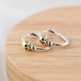 thumbnail image 5 of GKNET 925 Sterling Silver Gold Tone Skull Hoop Piercing Earrings Gothic Punk Vintage, 5 of 9