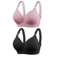 thumbnail image 2 of Sentmoon 2 Pieces Women Sports Bras Plus Size Tshirt Bras for Women Lift No Underwires Adjustable Strap Breathable Bralettes Fashion for Beach Vacation Black 50, 2 of 7