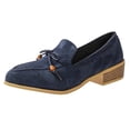 thumbnail image 3 of YUANxueke Women's Pointed Toe Loafers Ladies Comfortable Mid Heel Slip On Casual Suede Dress Shoes, 3 of 9