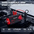 thumbnail image 5 of Povasee Jump Starter 3000A Peak Jump Starter Battery Pack, 12V Jump Box for Car Battery up to 10L Gas or 8L Diesel Engine Battery Jump Starter with Power Bank/Dual Output/LED Light, 5 of 8