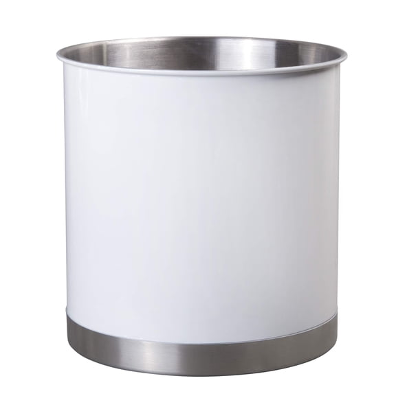 Creative Home Stainless Steel Weighted Base 7" x 7" x 7" Tool Crock, Fit Most Tools, White
