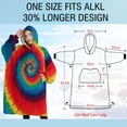 thumbnail image 4 of Oversized Wearable Blanket Hoodie,Colorful Tie Dye Pattern Sherpa Blanket Hoodie with Super Pockets,Super Warm Fuzzy Pullover for Women & Men, 4 of 6