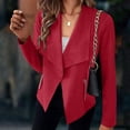 thumbnail image 2 of WEAIXIMIUNG Veste de Moto pour Femmes Automne et Hiver Mode Décontractée Couleur Unie Col à Revers Poche Zippée Manches Longues Veste Décontractée, 2 of 6