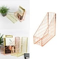 thumbnail image 3 of Nordic Style Letter Holder Book Organizer Wrought Iron Office Desktop Document Storage Rack (Rose Golden), 3 of 10