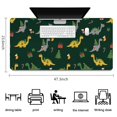 thumbnail image 5 of Long Mouse Pads for Desk,Dark Green Dinosaurs Christmas Pattern Desk Mats on Top Of Desks, Desk Mouse Pad Extra Large with 3mm Non-Slip Base and Stitched Edge for Gaming,Office,Work,Home 47.3"x23.6", 5 of 6