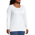 thumbnail image 3 of Just My Size T-Shirt à Manches Longues Col Rond pour Femmes, 5X, Blanc, 3 of 5