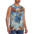 thumbnail image 2 of Haiem Men's Dog Angel Ascension Print Tank Tops Summer Sleeveless Cut Off Workout T-Shirts Fitness Vest Athletic Undershirts-Small, 2 of 8