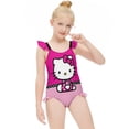 thumbnail image 3 of Hello Kitty Girls One Piece Swimsuits Hawaiian Summer Swimwear Beach Bathing Suit Outfits, 3 of 7