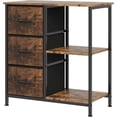 thumbnail image 7 of Rustic 3 Fabric File Cabinet and Printer Stand – Open Storage Shelf & Multi-Purpose End Table – Sturdy Steel Frame – Under Desk Organizer – Wood Color, 7 of 7
