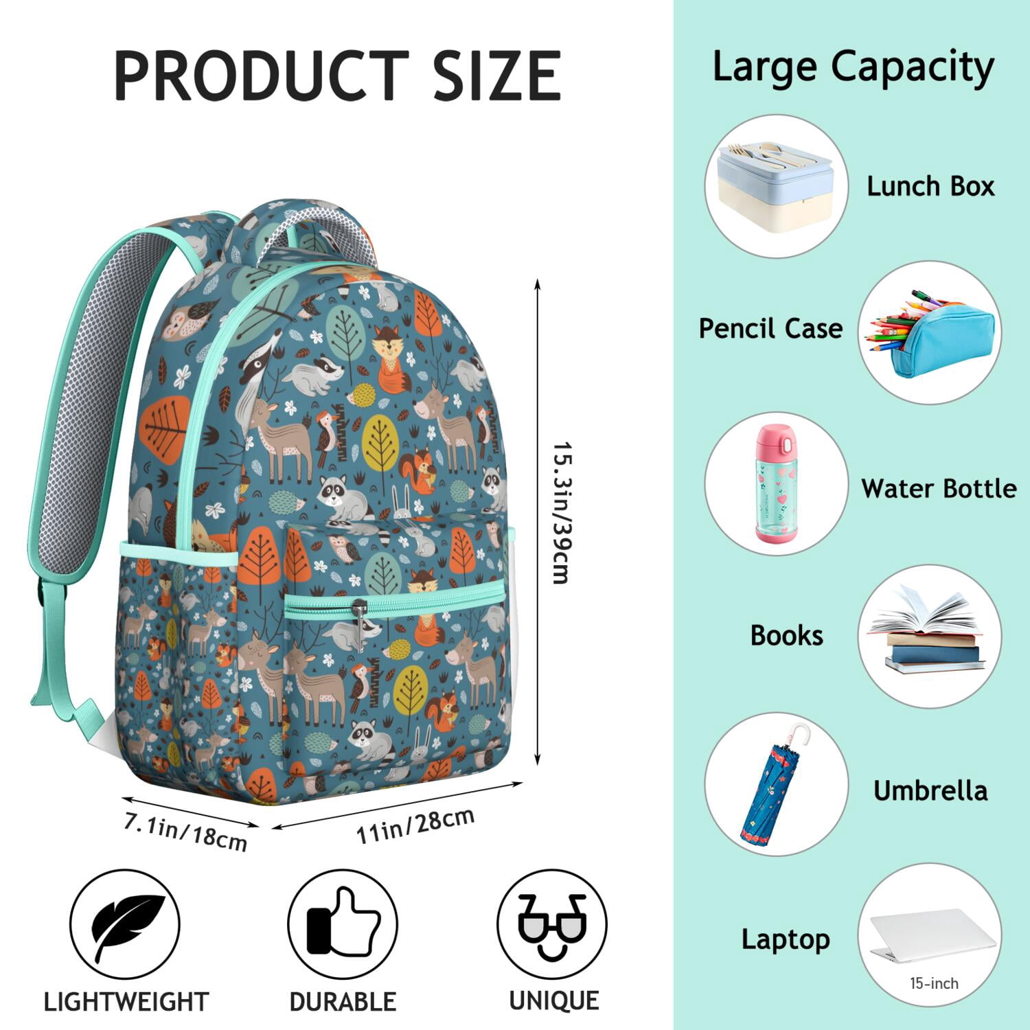 Cute Badger Themed Backpack - Waterproof & Lightweight School Bag for College, Stylish Laptop Backpack for Teens, Durable Bookbag for Daily Use