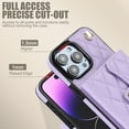 thumbnail image 2 of Designed for iPhone 16 Pro Wallet Case with Shoulder Strap and Wrist Strap, Elegant Stand PU Leather Credit Card Holder Magnetic Clasp Slim Phone Cover, RFID Blocking, Violet, 2 of 9