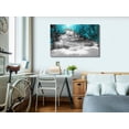 thumbnail image 2 of Tiptophomedecor Stretched Canvas Landscape Art - Cascade Of Thoughts Wide Turquoise - Stretched & Framed Ready To Hang Art, 2 of 3