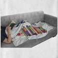 thumbnail image 6 of Saying Soft Flannel Fleece Blanket, Yes I Really Do Need All These Books Worm between the Old Dusty Pages Illustration, Cozy Plush for Indoor and Outdoor Use, 60" x 80", Cobalt Blue, by Ambesonne, 6 of 6