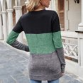 thumbnail image 7 of Womens Color Block Patchwork Tunic Tops Crewneck Long Sleeve Dressy Casual T Shirts Loose Comfy Basic Fall Blouses Tops, 7 of 7