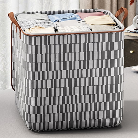 100L Large Comforter Storage Bags Closet Organizer for Clothes Sweater Clothes Organizer with Zipper Handles for Blanket Closet Storage Container, Gray