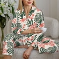thumbnail image 6 of Honeii Lilies Flowers print Women's Pajama Sets Long Sleeve Button Down Sleepwear Nightwear Soft Pjs Lounge Sets-X-Large, 6 of 7