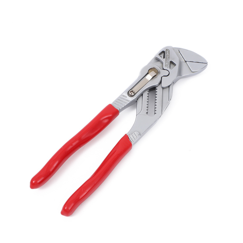 Pliers Wrench, 7-Inch Wrenches, plier wrench, Adjustable Wrench, Smooth Jaw Pliers, Parallel Jaws, Fit for Home Repair, Bolts, Nuts Red