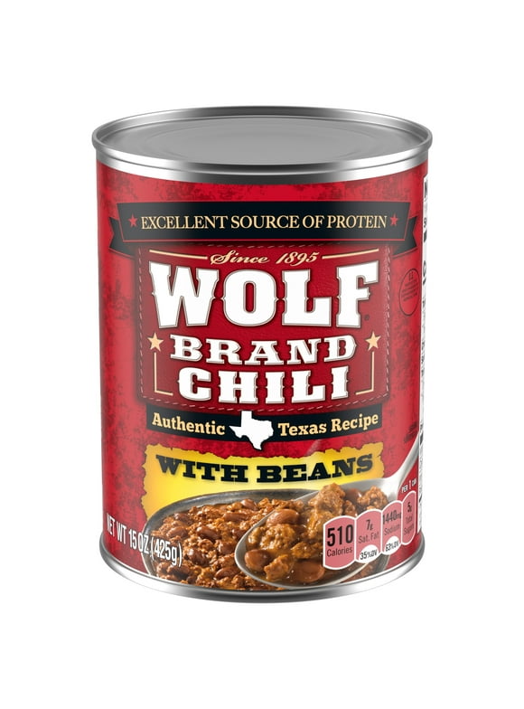 WOLF BRAND Chili With Beans, 15 oz Can