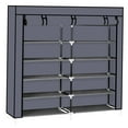 thumbnail image 4 of Tcbosik 7-Tier Fabric Shoe Cabinet, Dustproof Covered Shoe Organizer with Steel Frame, Removable Shelves for Boots & Accessories, Space-Saving Storage, 42.13"L x 11.02"W x 43.31"H, Gray, 4 of 8