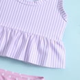 thumbnail image 5 of Baby Girls Summer Swimsuit Sleeveless Bowknot Striped Swimwear Toddler Two-Piece Bikini Set Beach Suit 1-4Y, 5 of 7