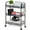 3-Tier Black, variant on KK KINGRACK 3 Tier Rolling Cart Organizer, Mesh Cart with Wheels, Utility Cart for Office, School,Storage, White