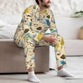 thumbnail image 5 of Mens Pajamas Set, Bike Pattern umbrella Button Down Long Sleeve Loungewear Sleepwear Pjs sets for Men, 5 of 5