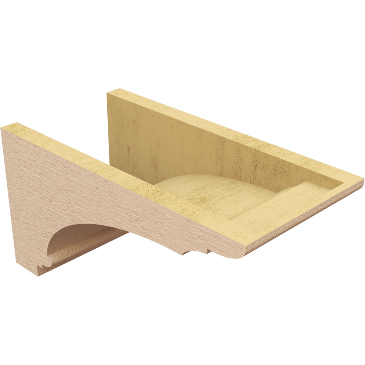 8"W x 16"D x 8"H Wide Hughes Rough Cedar Woodgrain TimberThane Corbel, Primed Tan
