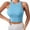 Blue, variant on Women Tank Top Crop Tops for Women Trendy Crew Neck Crop Women's Solid Color Fashionable Casual Quick Drying Sleeveless Vest Casual Tops Basic Womens Tops Army Green 2XL