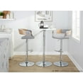 thumbnail image 3 of LumiSource Chrome Metal, Whitewashed Wood, Grey Fabric Elisa Adjustable Barstool - Set of 2, 3 of 6