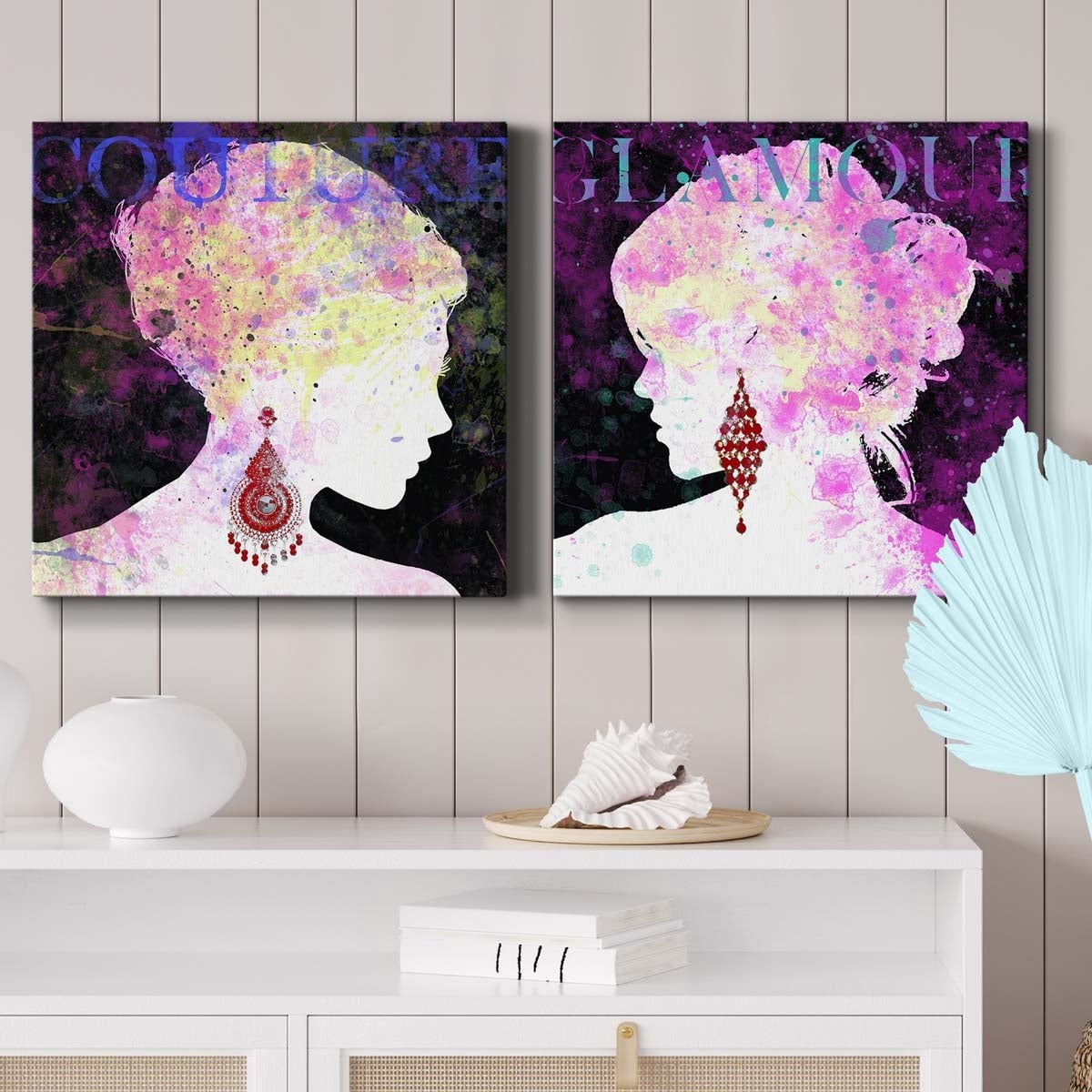 Couture - Premium Gallery Wrapped Canvas - Ready to Hang Set of 2 - 40 x 40 Each